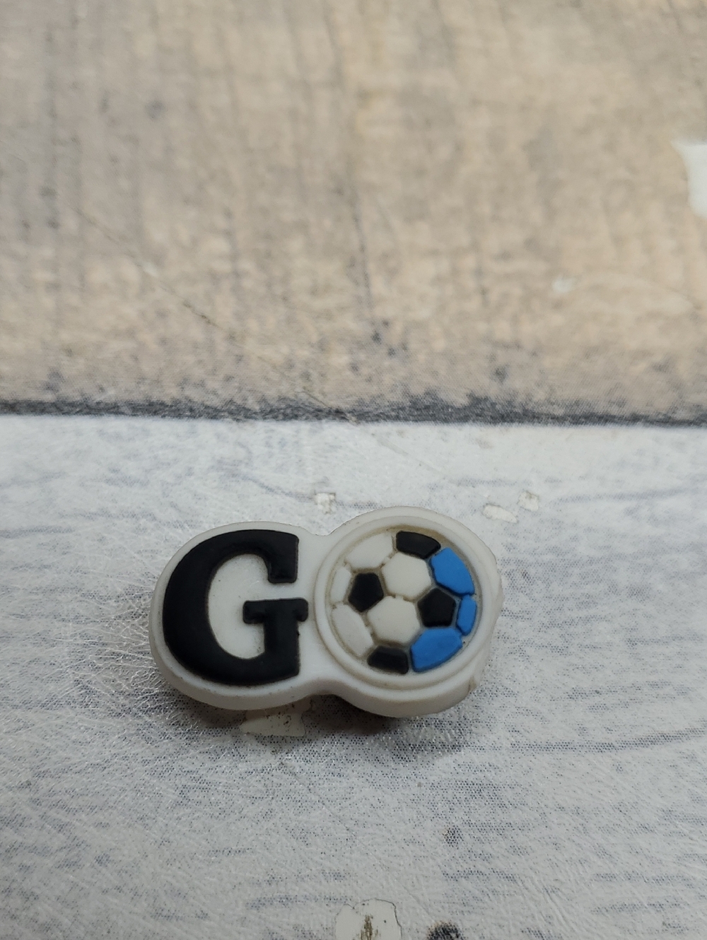 GO Soccer Shoe Charm - Black, White & Blue